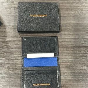 Allen Edmonds Foldable Card Case, 4 slots, American made, deerskin leather